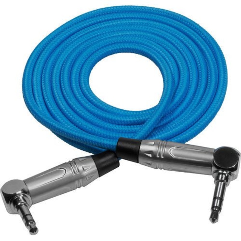 Kondor Blue 3.5mm Right-Angle TRS Stereo Audio Cable (48)