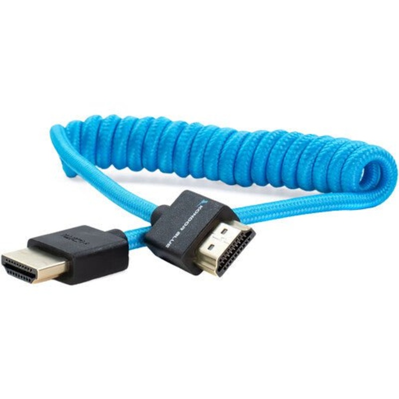 Kondor Blue Coiled High-Speed HDMI 2.0 Braided Cable (12 to 24", Kondor Blue)