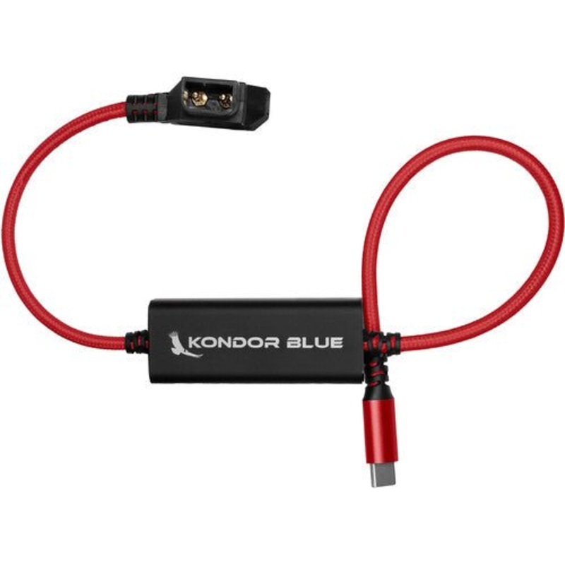 Kondor Blue D-Tap to USB-C Power Delivery Cable for Mirrorless Cameras (16, Cardinal Red)