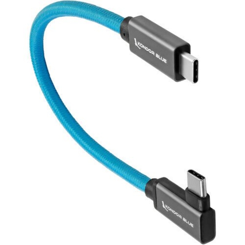 Kondor Blue Right-Angle USB-C 3.1 Gen 2 Cable (8.5, Blue)