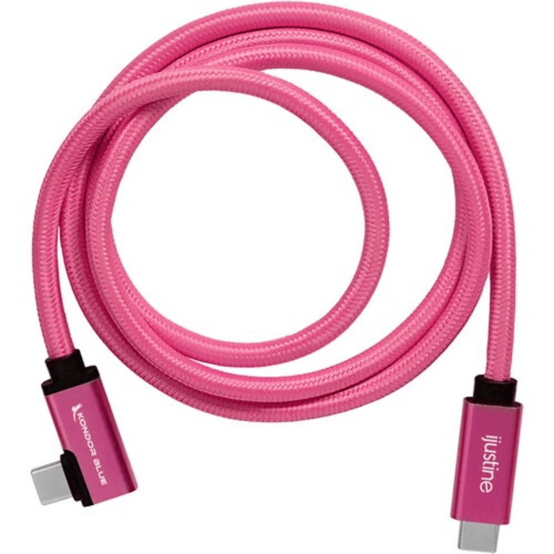 Kondor Blue iJustine Male USB-C 3.2 Gen 2 Right Angle Cable (3, Pink)