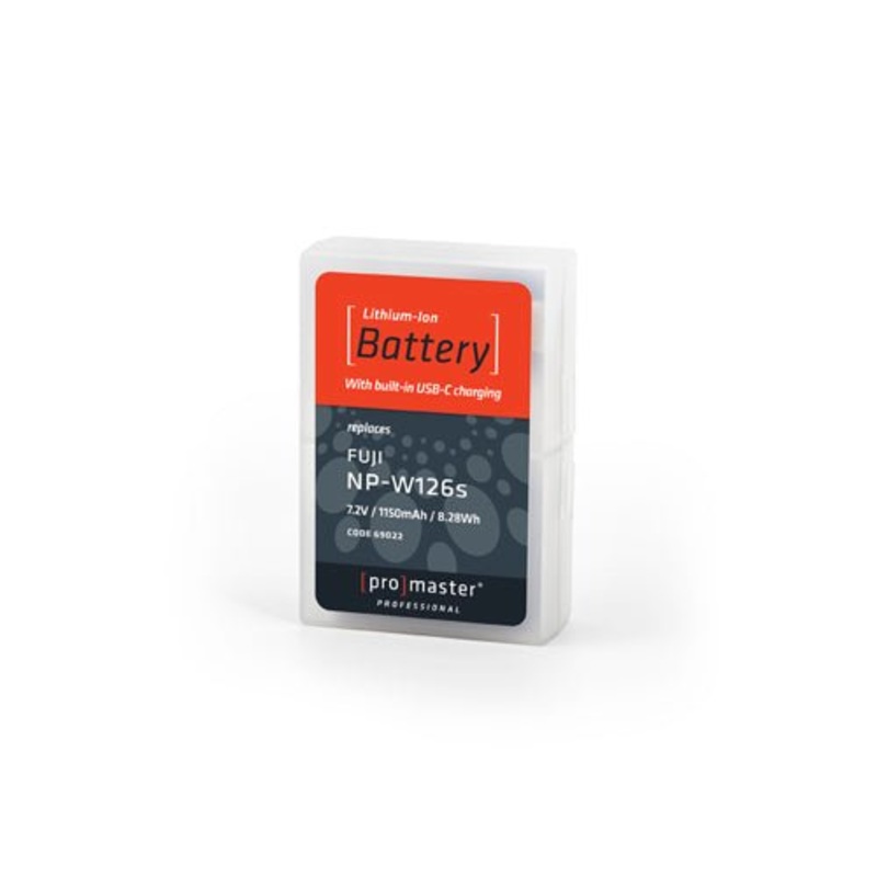 Promaster Li-ion Battery for Fuji NP-W126s with USB-C Charging