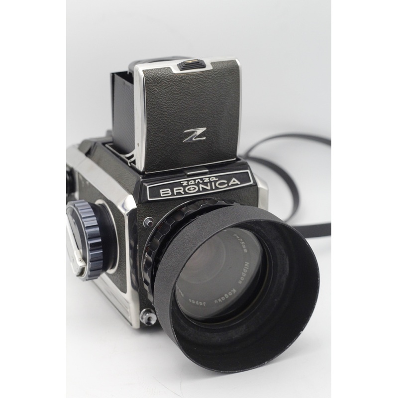 Used Bronica Zenza S2 with 120 film back and Nikkor-P 75mm f/2.8 lens with Metal Lens Hood - Used Very Good