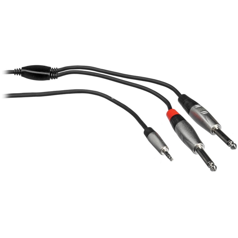 Hosa Technology REAN 3.5mm TRS to Dual 1/4" TS Pro Stereo Breakout Cable | 10'