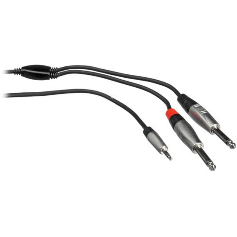 Hosa Technology REAN 3.5mm TRS to Dual 1/4" TS Pro Stereo Breakout Cable | 6'