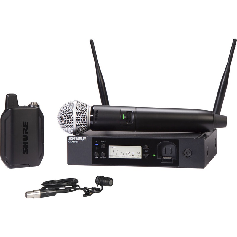 Shure GLXD124R+ Dual-Band Wireless Combo Rack System | Z3: 2.4, 5.8 GHz