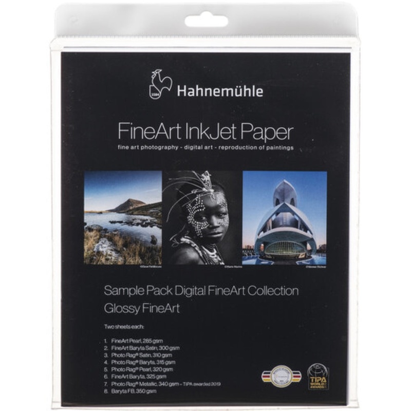 Hahnemhle Glossy FineArt Inkjet Paper Sample Pack | 8.5 x 11", 16 Sheets