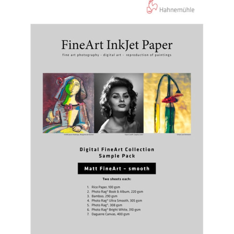 Hahnemhle Matte Smooth FineArt Inkjet Paper Sample Pack | 8.5 x 11", 10 Sheets
