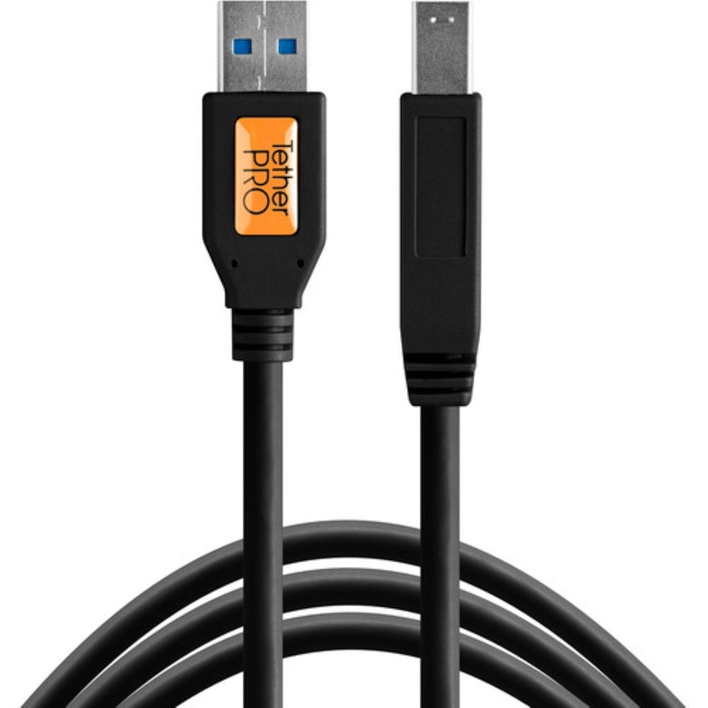 Tether Tools TetherPro SuperSpeed USB 3.0 Male A to Male B Cable | 15', Black