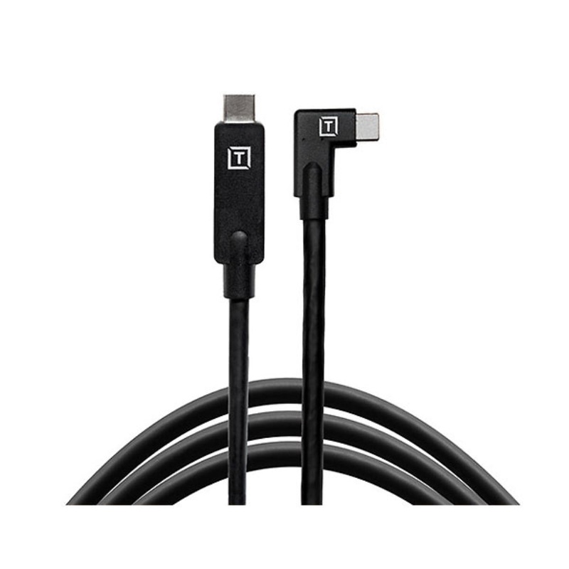 Tether Tools TetherPro USB-C to USB-C Right Angle Cable | 15 ft., Black