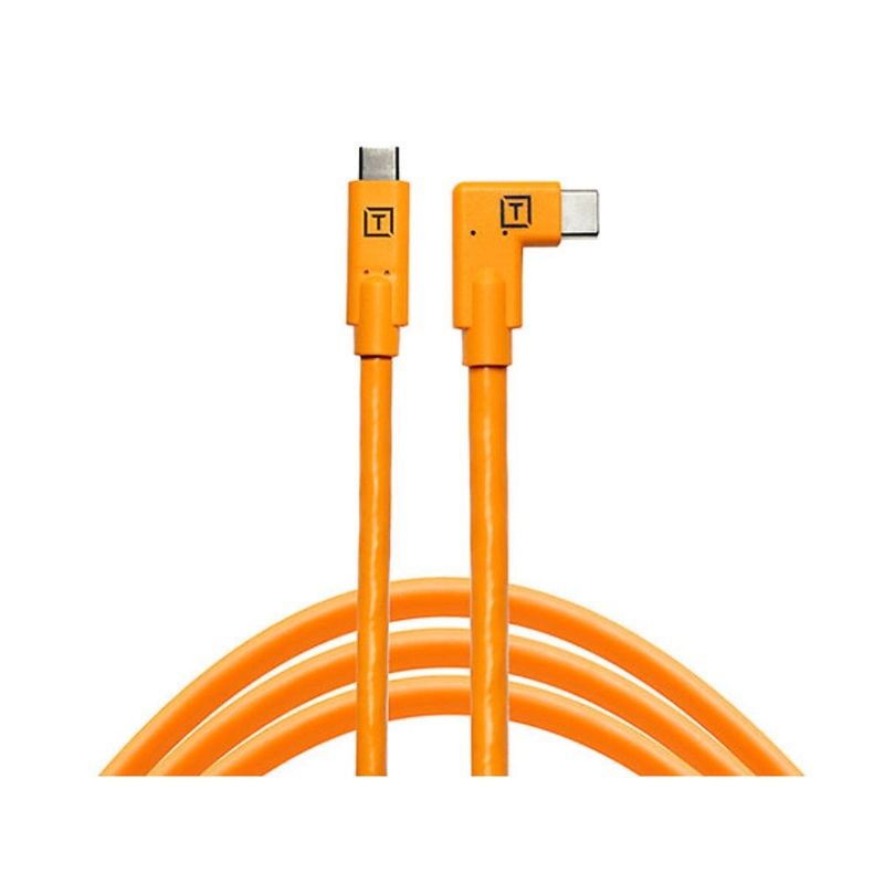 Tether Tools TetherPro USB-C to USB-C Right Angle Cable | 15 ft., Orange