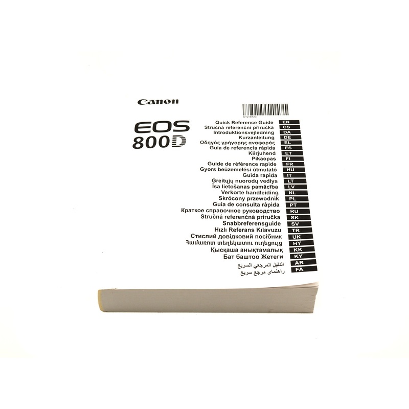 Canon EOS 800D Quick Reference Guide