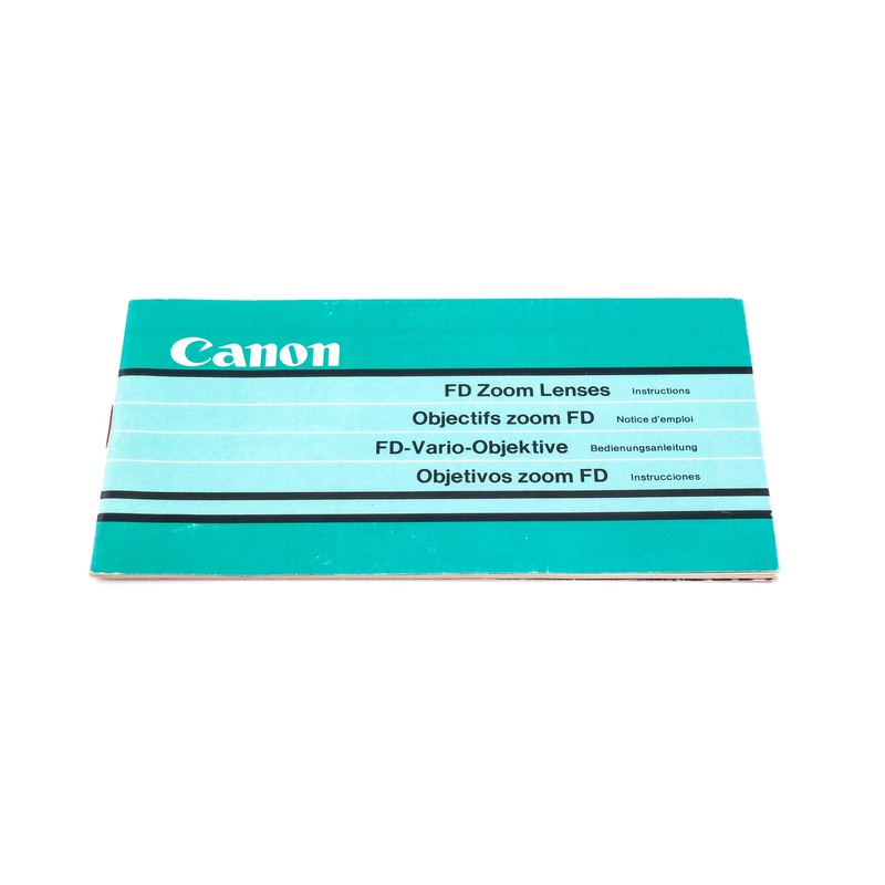 Canon FD Zoom Lenses Instructions