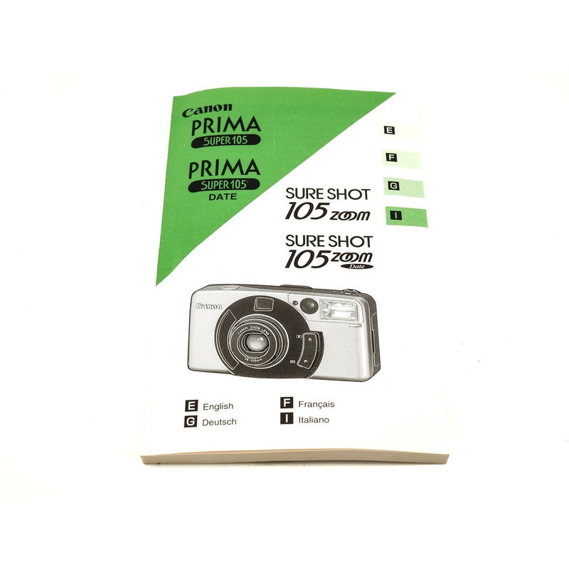 Canon Prima Super 105 (Date) / Sure Shot 105 Zoom (Date) Instructions