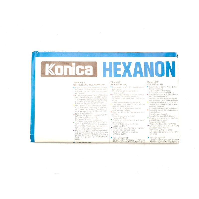 Konica Hexanon AR Lenses Booklet