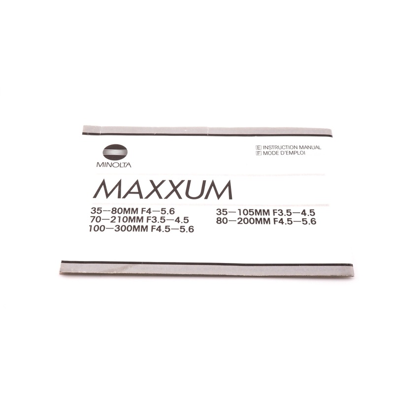 Minolta AF Zoom Lenses / Maxxum AF Zoom Lenses Instructions