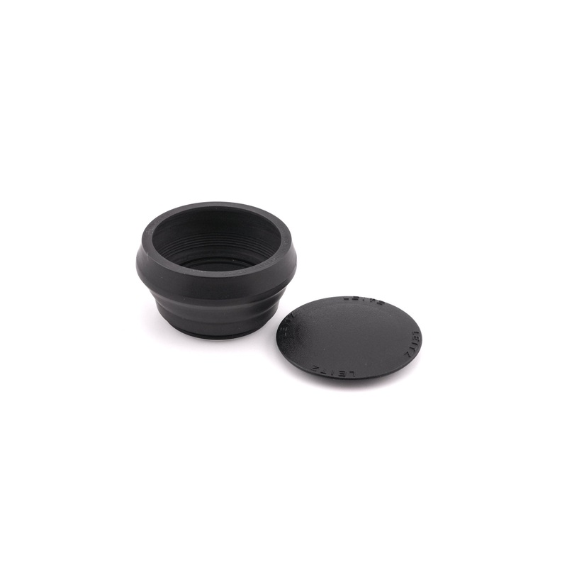 Leica Screw-In Rubber Lens Hood  (90mm f4 Elmar-C (12517)) + Lens Cap (14191)