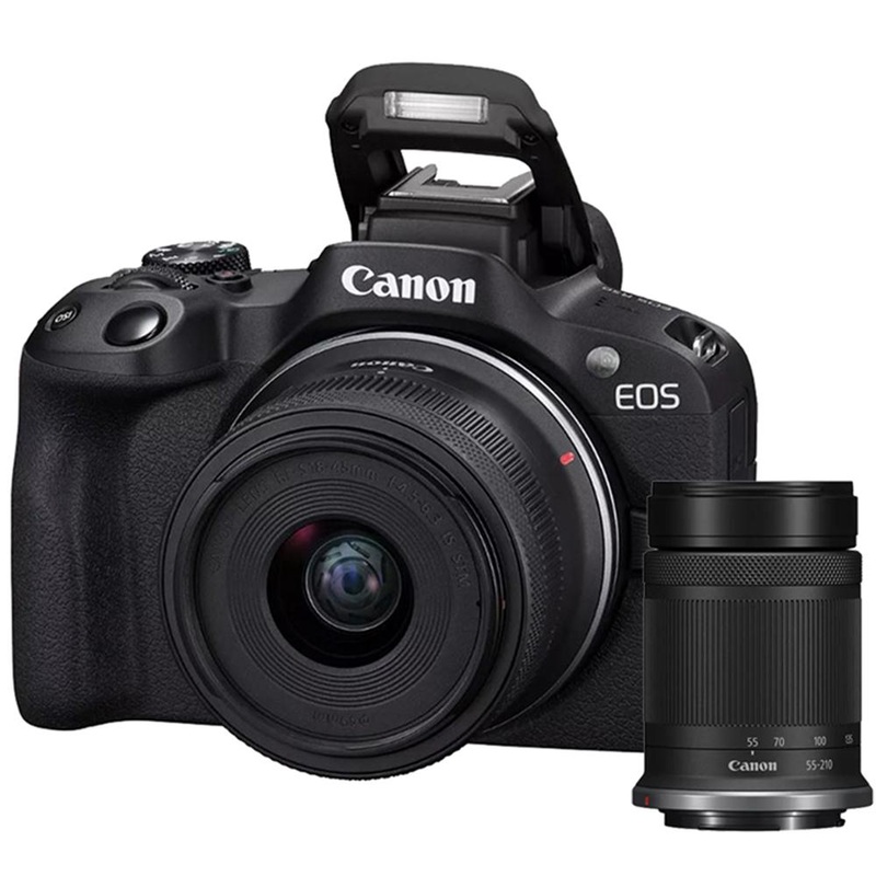 Canon EOS R50 Mirrorless Camera with 2 Lens 18-45mm+55-210mm IS STM Refurbished