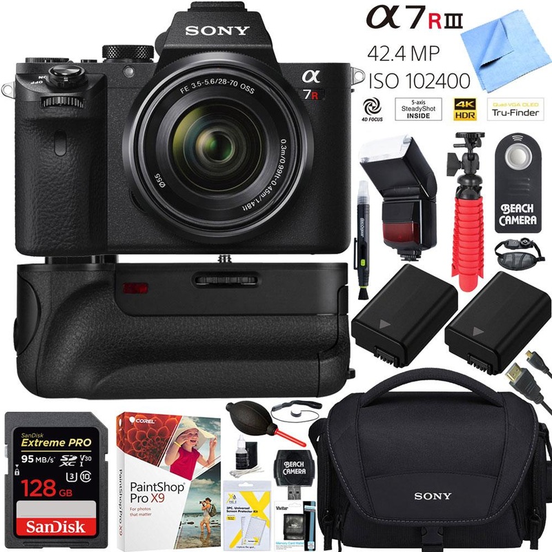 Sony a7R III 42.4MP Mirrorless Camera Body(ILCE7RM3/B) + FE 28-70mm Lens Bundle