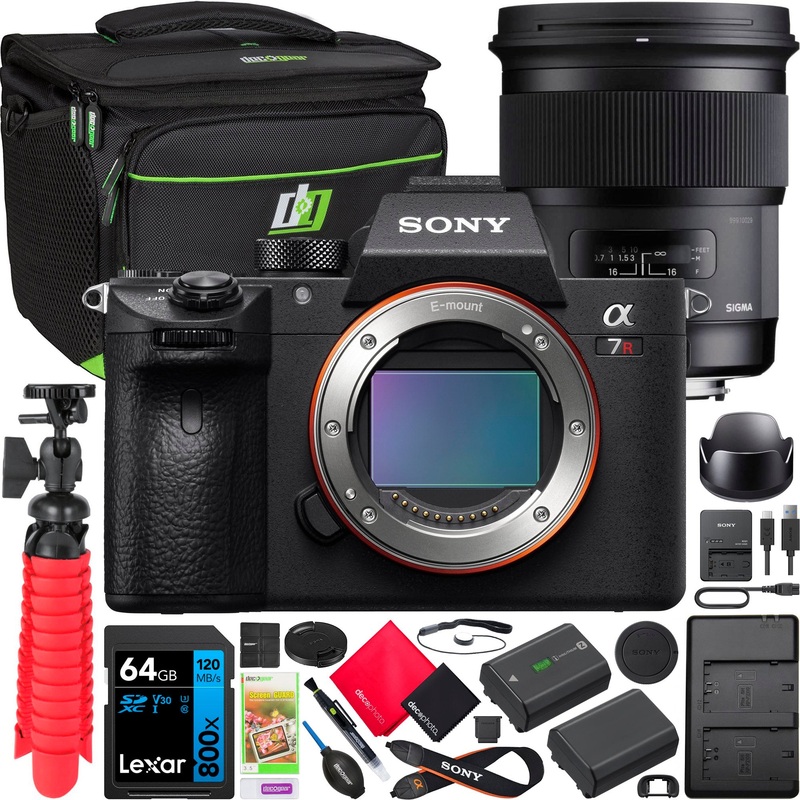 Sony a7R III Mirrorless Full Frame Camera Body Kit + Sigma 50mm F1.4 Art Lens Bundle