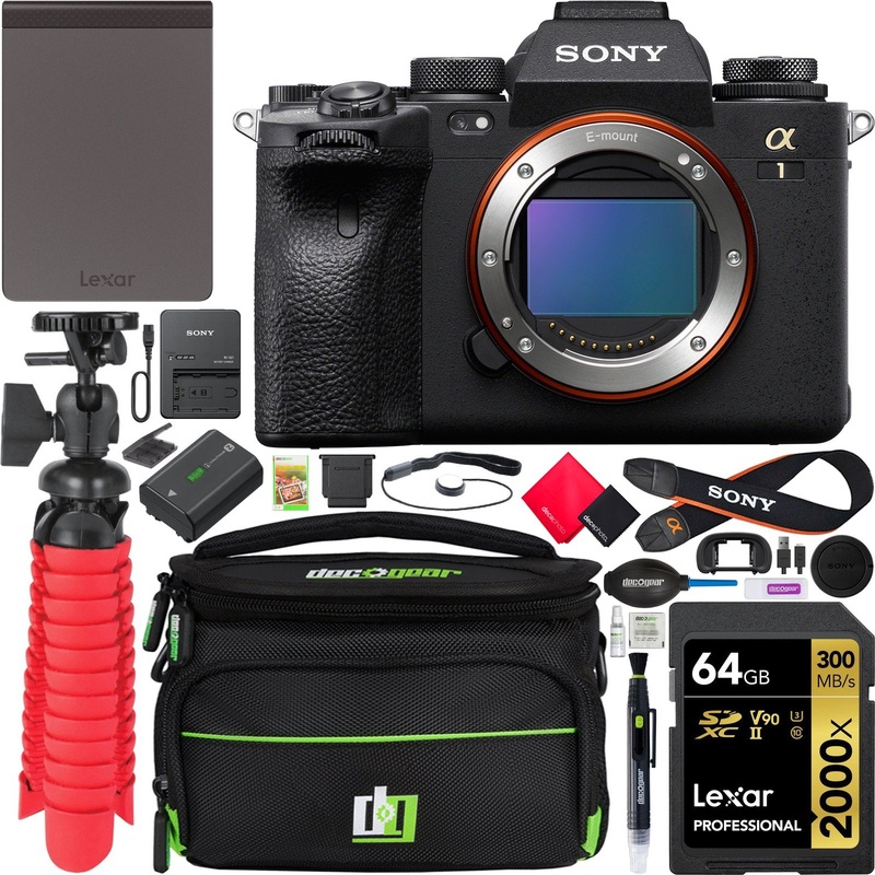 Sony Alpha 1 Full Frame Mirrorless Camera Body Kit + 512GB SSD Drive + Case Bundle