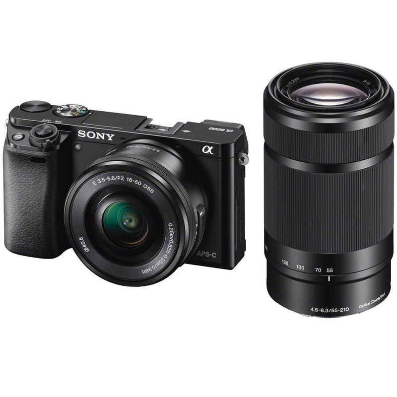 Sony Alpha a6000 Mirrorless Camera w/ 16-50mm + 55-210mm Power Zoom Lenses