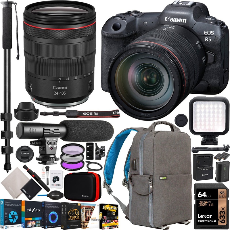 Canon EOS R5 Full Frame Mirrorless Camera w/ 8K +24-105mm F4 L IS USM Lens Kit Renewed