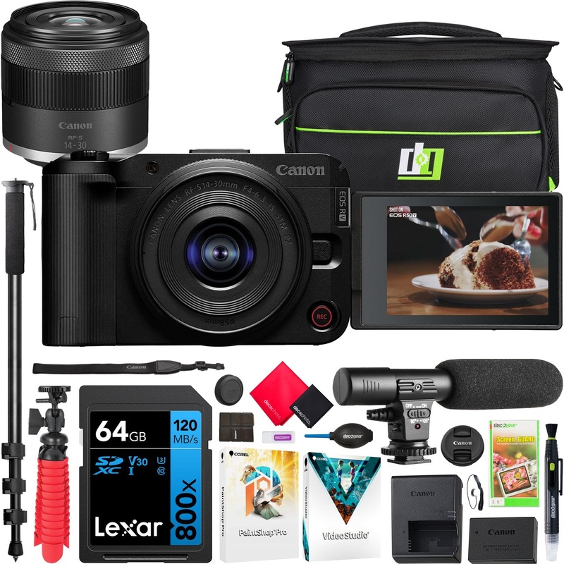 Canon EOS R50 V Mirrorless Camera for Content Creators + 14-30mm Lens 6895C012 Bundle