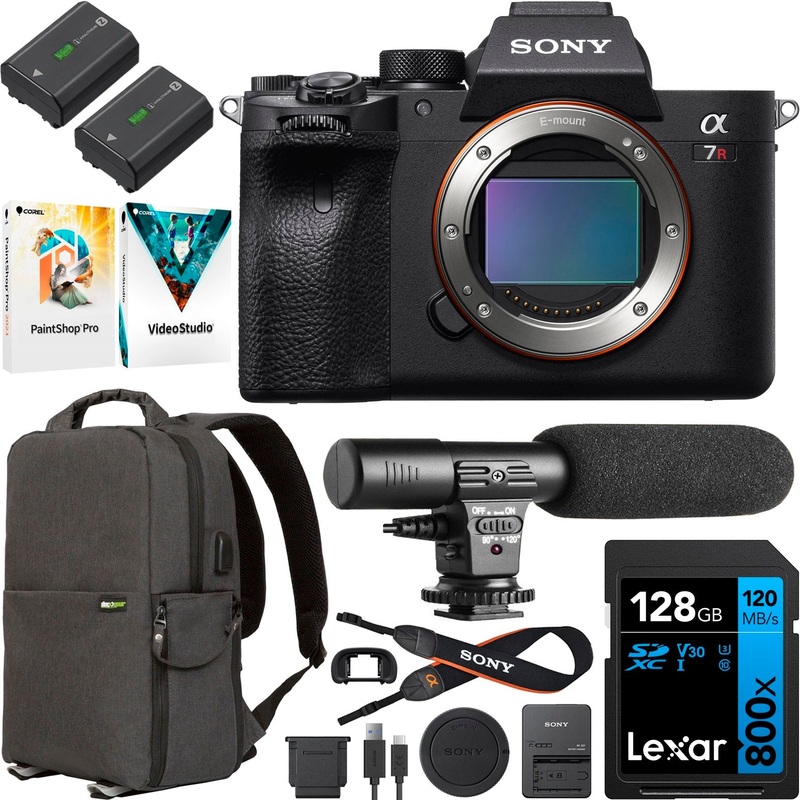Sony a7R IV Mirrorless Full Frame Camera Body ILCE-7RM4A/B +2 Battery & More Bundle