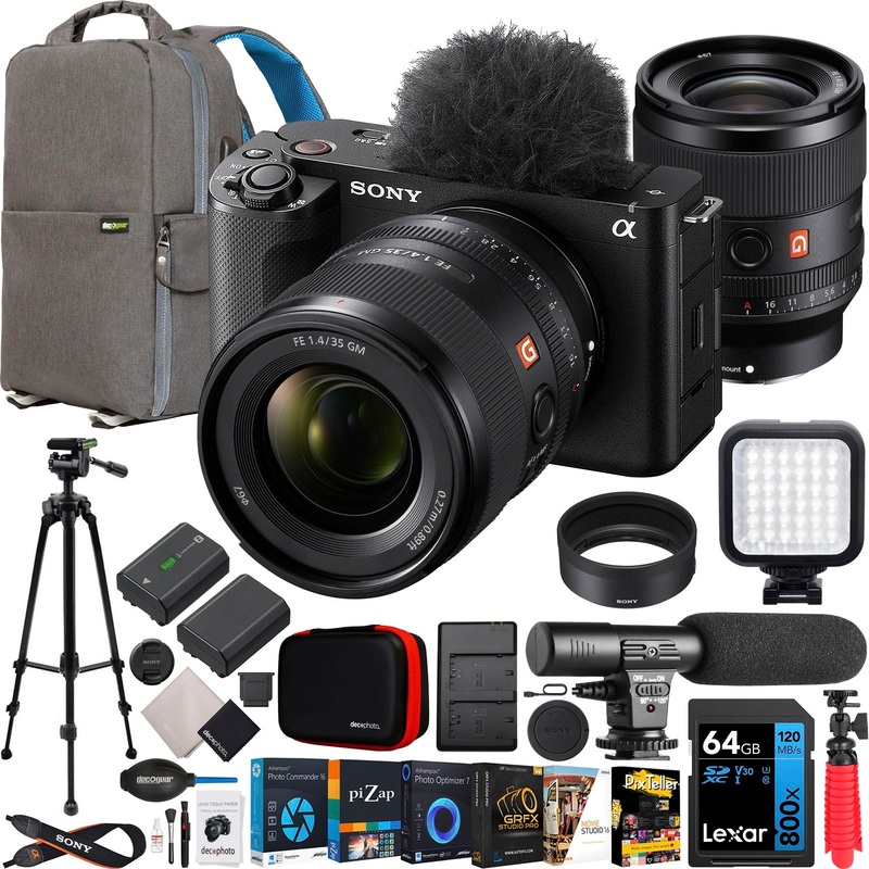 Sony ZV-E1 Full Frame Mirrorless Vlog Camera Black + FE 35mm F1.4 GM Lens Kit Bundle