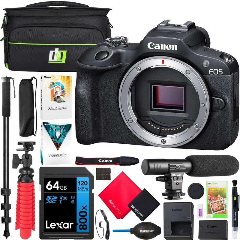 Canon EOS R100 Mirrorless Camera Body 24.1 MP 4K APS-C Kit with Pro Accessory Bundle