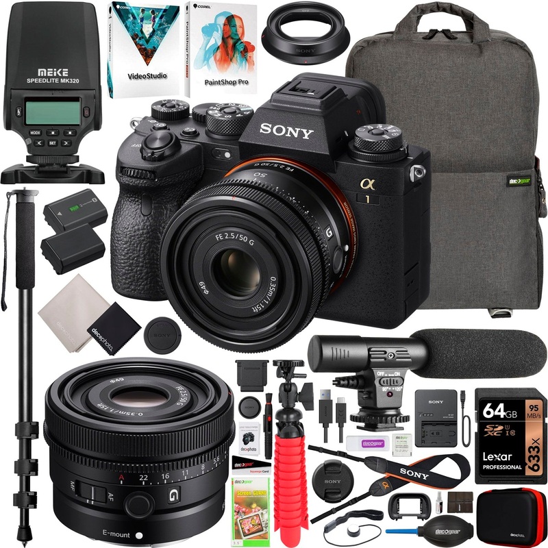 Sony Alpha 1 Full Frame Mirrorless Camera Kit + 50mm F2.5 G Lens SEL50F25G Pro Bundle