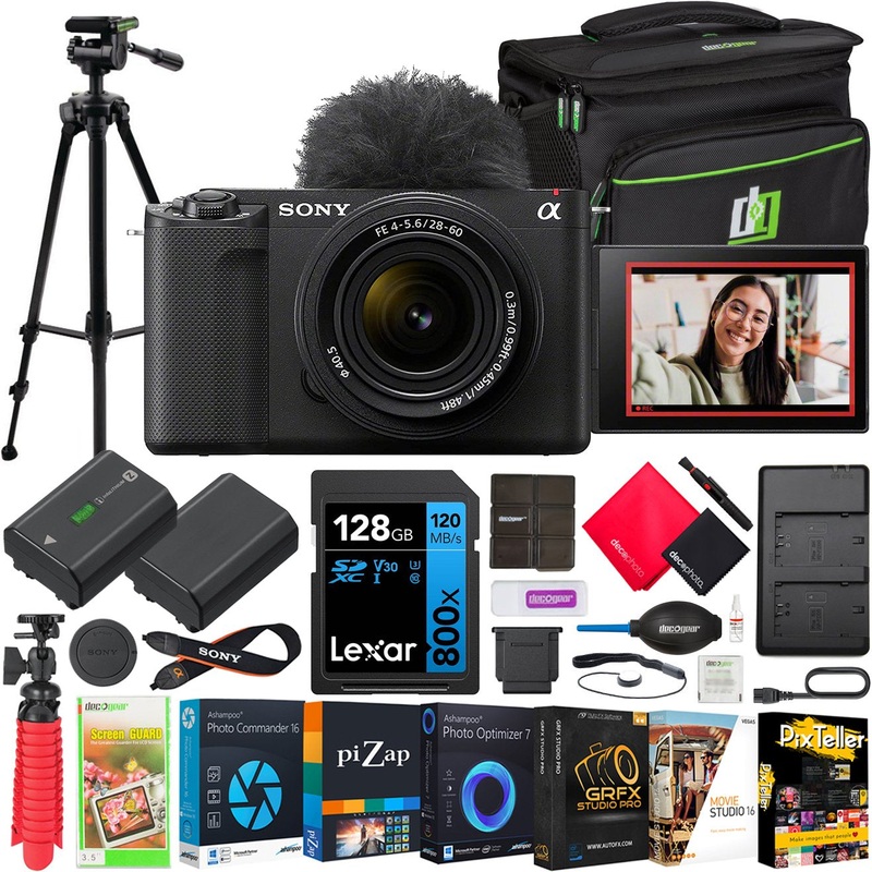Sony ZV-E1 Full Frame Mirrorless Vlog Camera Black + 28-60mm Lens +Accessories Bundle