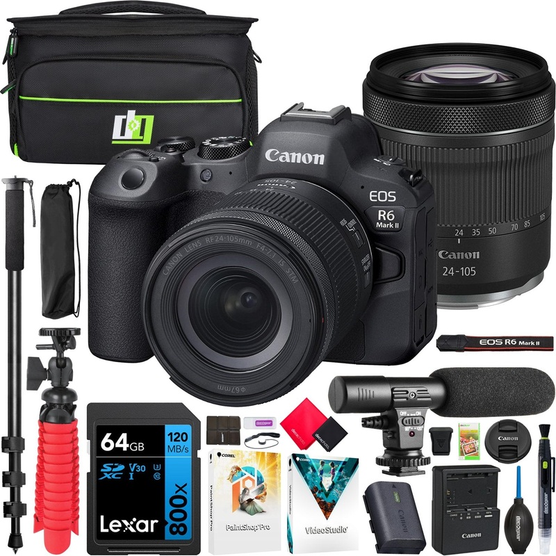 Canon EOS R6 Mark II Mirrorless Camera with RF 24-105mm F4-7.1 IS STM Lens Kit Bundle