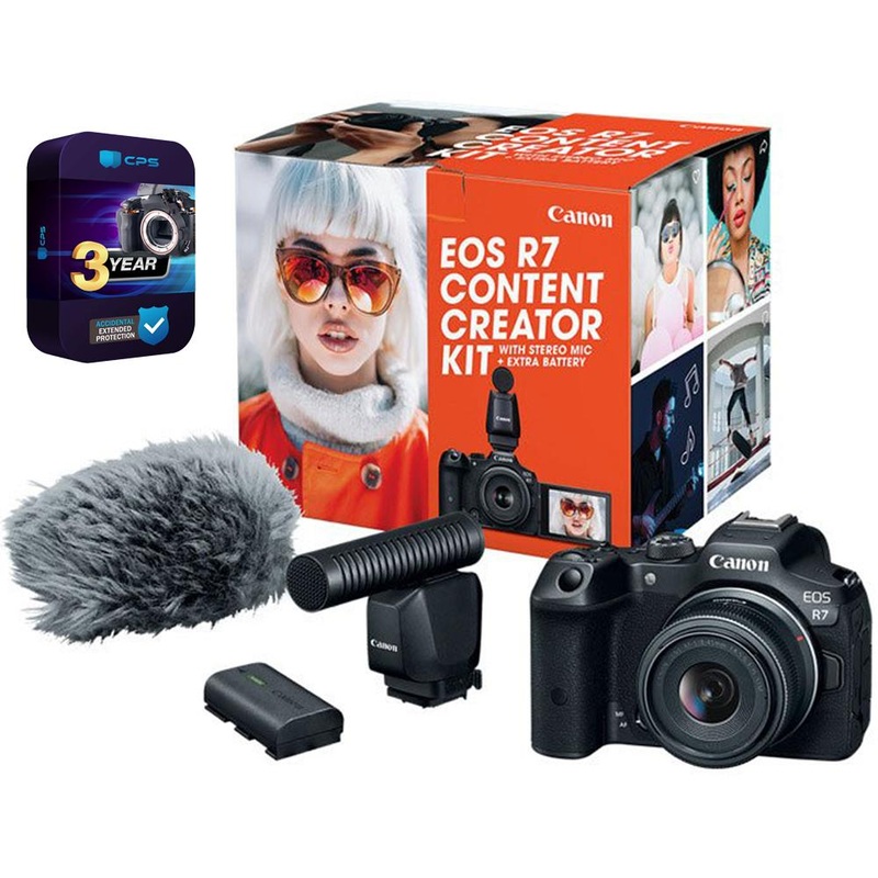 Canon EOS R7 Mirrorless Camera Content Creator Kit with 3 Year Extended Warranty