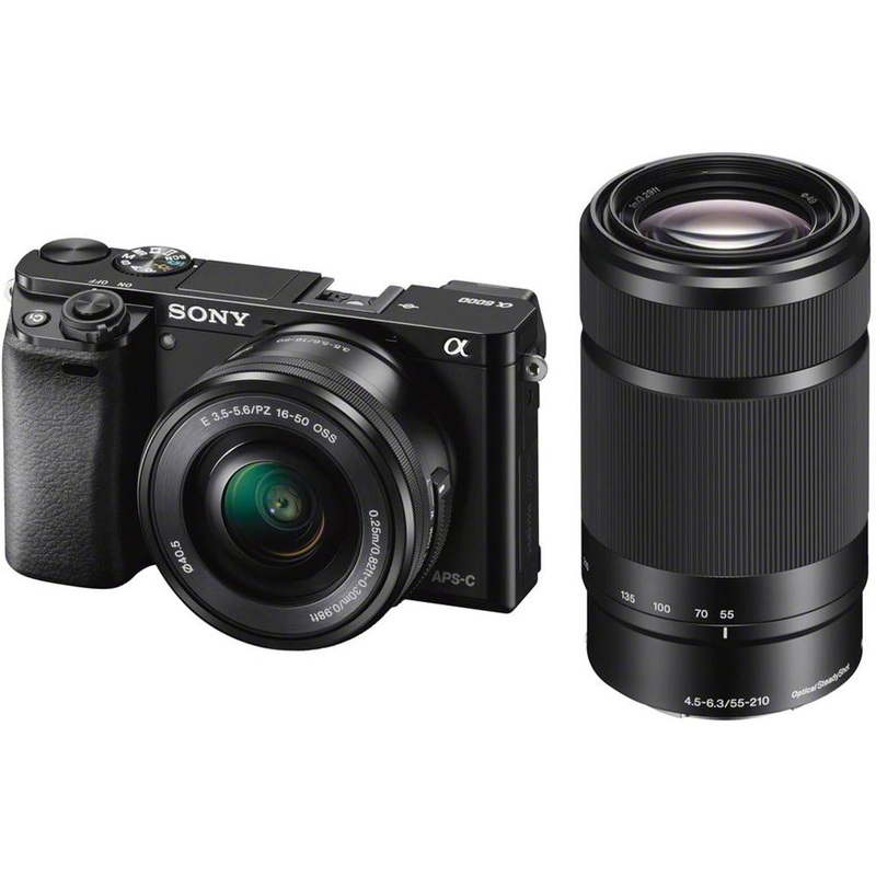 Sony Alpha a6000 Mirrorless Camera w/ 16-50mm & 55-210mm Power Zoom Lenses - Open Box