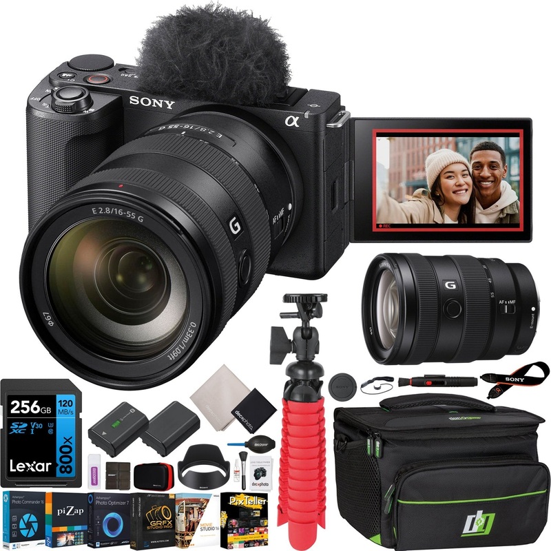Sony ZV-E10 II Mirrorless Camera Black + 16-55mm F2.8 G Lens Kit & Accessories Bundle